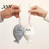 Short Plush Fabric Charm Magnetic Seal Keychain, Cute Stuffed Animal Keyring, Soft Snuggling Stickers Plushie for Bag Purse, Fridge Magnet Gift Girls