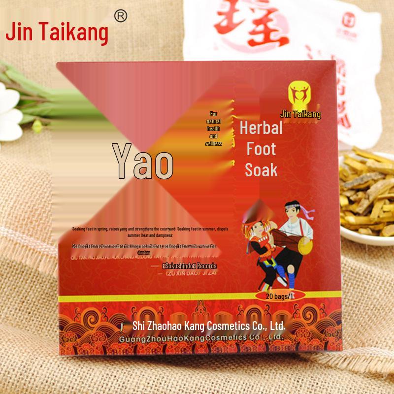 Jintaikang Herbal Foot Soak Sachets: Mugwort, Saffron & Ginger Infused