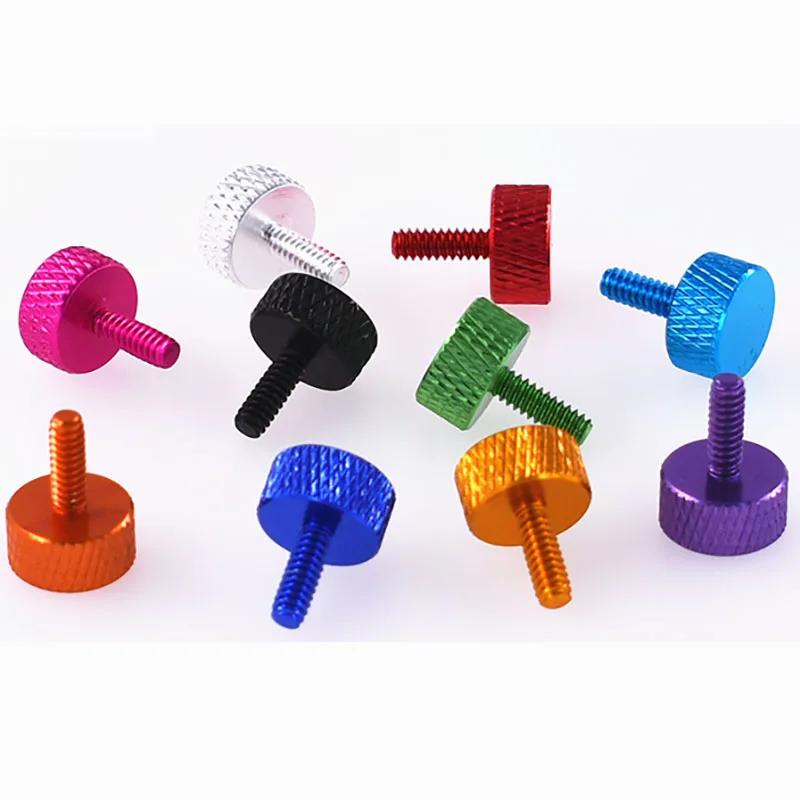 2PCS 6#-32UNC  Color Aluminum Knurling Hand Thumb Screws Computer Case DIY Side Panel Hard Drive Graphic Card Screws