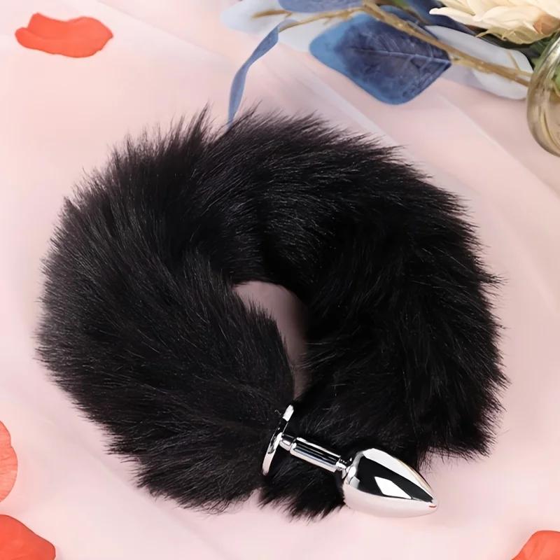 Mini Anal Plug with Fox Tail for Butt Plugging, SM Sex Toys and Punishment Tools for Adult Discipline