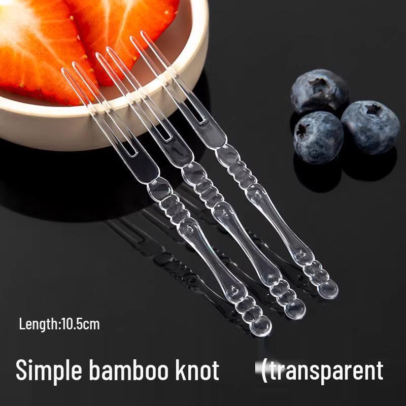 High-End Disposable Transparent Fruit & Dessert Forks - Individually Wrapped Skewers