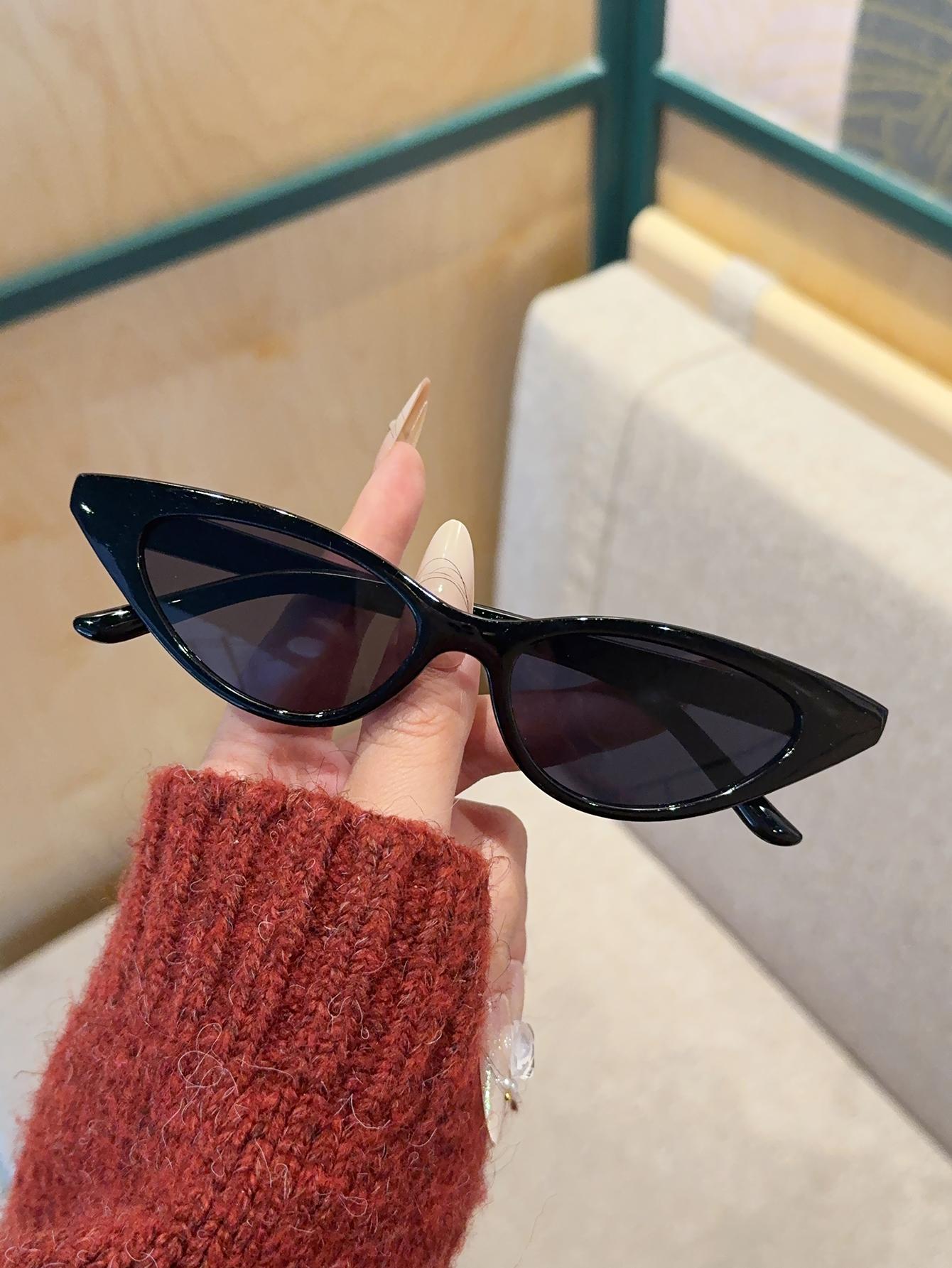 

1Pc Fashionable Cat Eye Frame Design Small Frame Glasses Retro Fashion Trendy Simple Personalized Glasses Fashionable Glasses Du