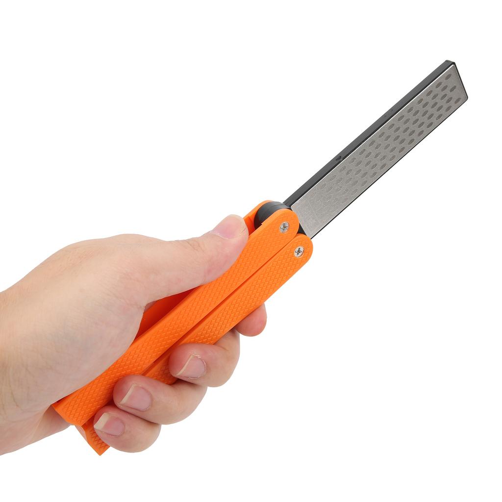 Folding Sharpener FanShaped DoubleSide Knife Blade Kitchen Sharpener Grinder Tool(Black )