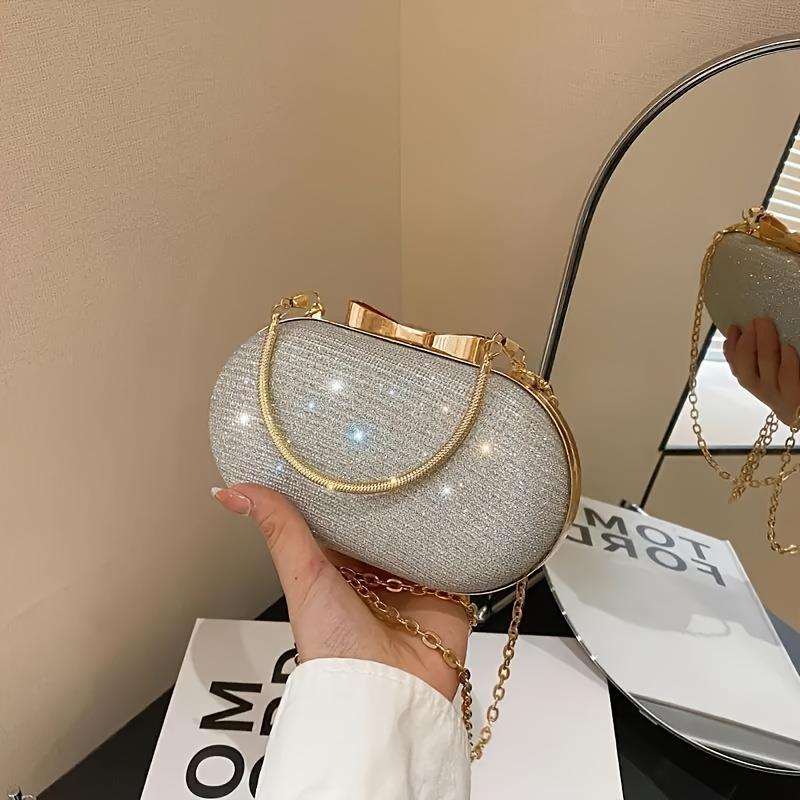 Glitter Evening Bag Elegant Glitter Sequins Evening Bag Women's Formal Dinner Clutch Purse Banquet Handbag for Carnaval Music Festival