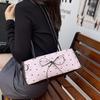 Fashion Bow Ribbon Shoulder Bag Daily Casual Commuting Bowknot Print Underarm Bag Sweet Women's Small Handbag