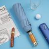 Automatic Light Luxury Wooden Handle Sun Umbrella Umbrella Oversized Men's Folding Umbrella