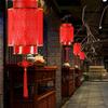 Retro Chinese Style Red Lantern PVC Outdoor Advertising Waterproof Lanterns Chandelier Spring Festival Hanging Palace Lantern