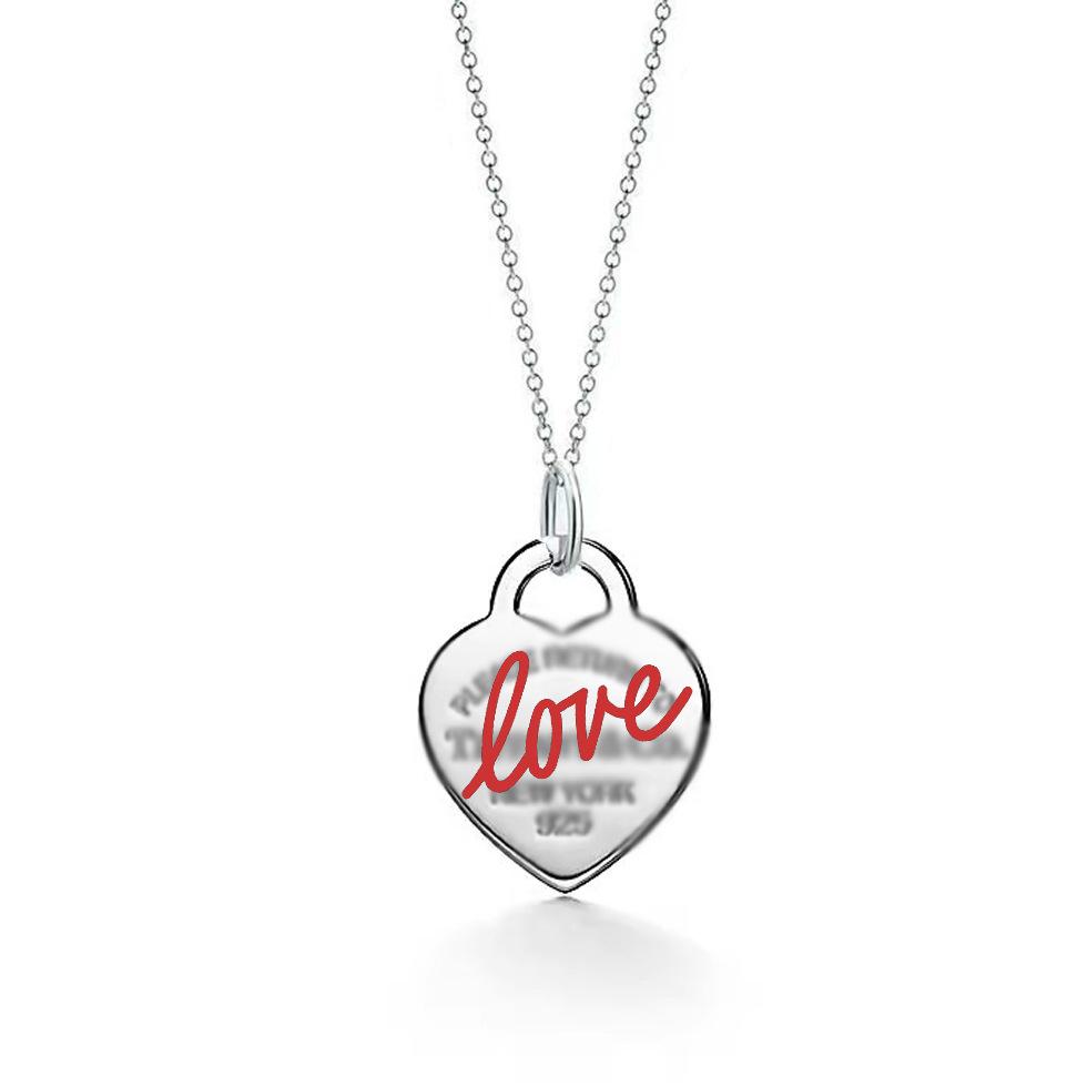 Heart-Shaped Enamel Cross Chain Necklace with Peach Heart Beads for Women - Fashionable Classic Style