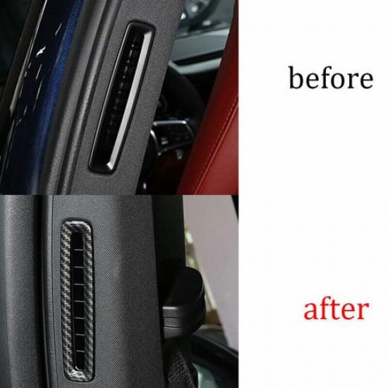 For Porsche Panamera 2017-2021 Carbon Fiber B Pillar Vent Air Outlet Frame Trim