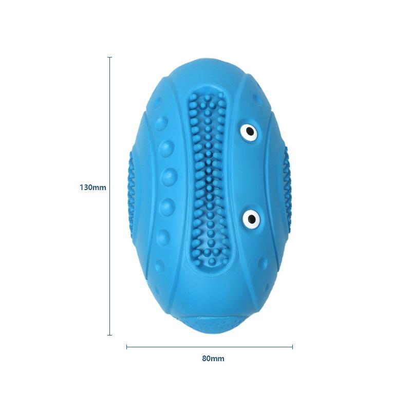 Rubber Rugby Balls Are Cute, Novel, and Durable. They Are A Great Tool for Grinding Teeth and Making Sounds To Relieve Boredom. They Are Dog Toys