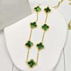 Colar Trevo da Sorte 7 Flores Dupla Face Corrente Elegante para Clavícula Moda Trevo de Quatro Folhas Colar Feminino