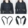 Elastic Suspenders with Elegant Ruffle Ruched Chain for Wedding Stage Live Show and Casual Wear Shirt Accessories