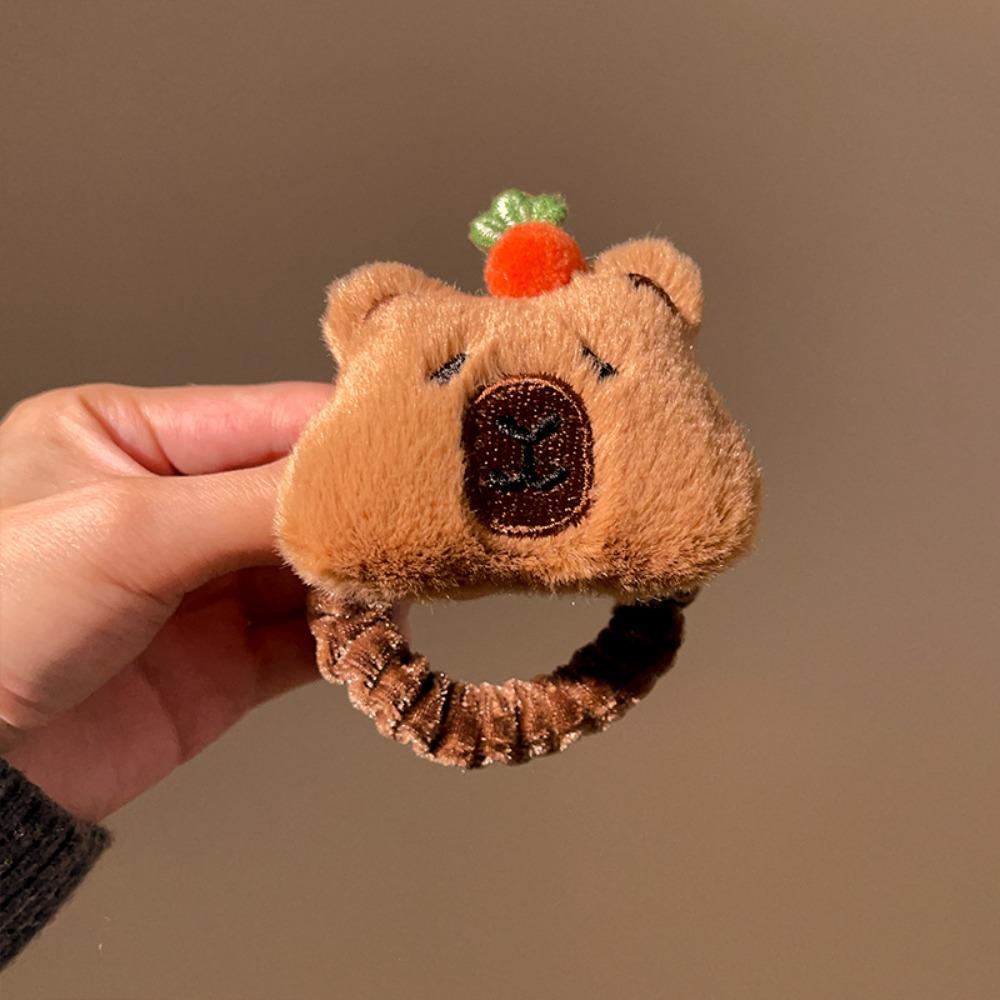 Flocking Capybara Hair Ring Kawaii Barrettes Hair Accessories Plush Claw Clip Party