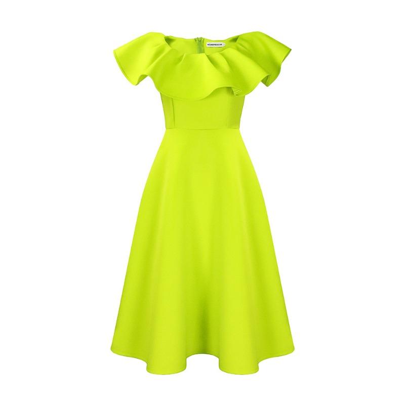 Women's summer fashion temperament ruffle leaf edge large skirt banquet dress dress dress