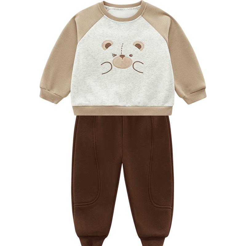 Labby Kids' Velvet/Fleece Sweatshirt & Sweatpants Set