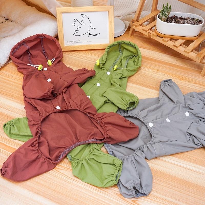Windproof Dog Jumpsuits Jacket Autumn Dog Clothes Fashion Solid Pet Puppy Overalls Outdoor Cat Jumpsuits Pet Four Legged Clothes