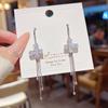 Silver Plating Needle Zircon Tassel Earrings Chic High-grade Design Fairy Temperamental