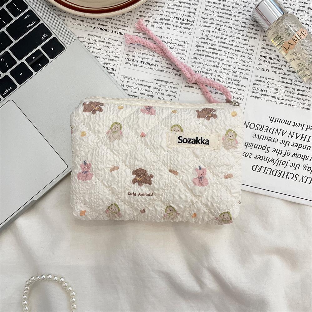 Floral Quilted Cotton Sanitary Napkin & Coin Storage Bag - Large Capacity, Soft, Cute Design