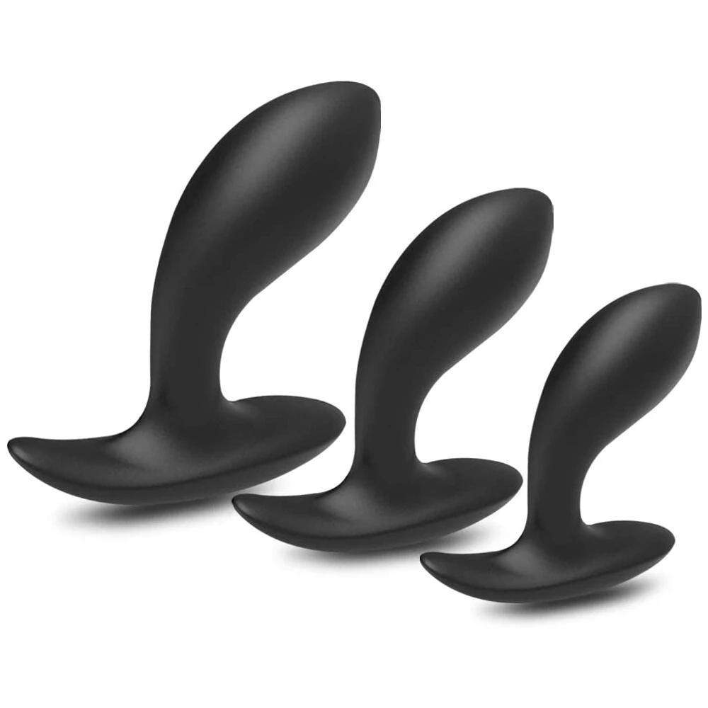 Silicone Anal Beads Butt Plug Training Set Huge Flared Base Wearable Hollow Anal Plug Prostate Massage G Spot Sex Toy Man Women