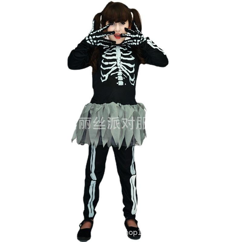 Girls ghost bone costume stage costume masquerade party costume halloween cosplay costume cosplay