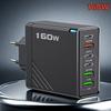 160W Multi 6 Ports USB Type C Charger Fast Charging Phone Charger Adapter For iPhone Samsung Xiaomi EU/US/UK Plug Wall Charger