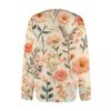 Damen Casual Fashion Retro Blumendruck Langarm Top Strickjacke Knopfjacke