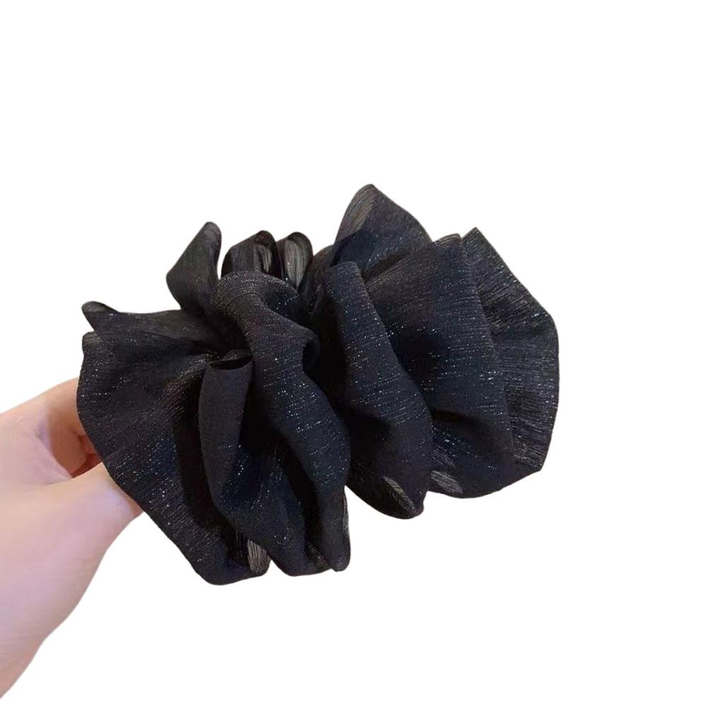 

Женские элегантные трехслойные большие шифоновые банты для волос, повязка на голову с когтями, летние милые зажимы для волос Acc G7W0 Black-1pcs