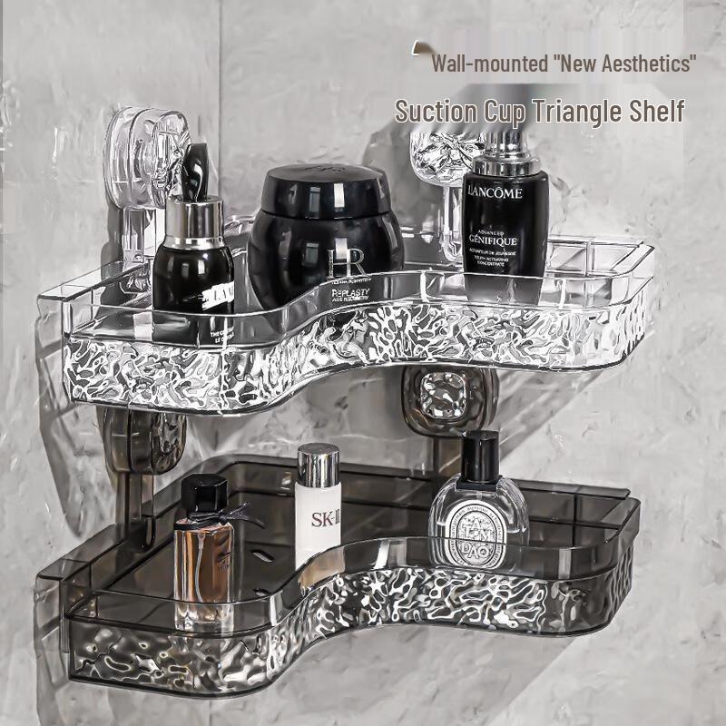 JINGRUIXIANG Bohrerlose Saugnapf-Eck-Badezimmerregal (2er-Pack)