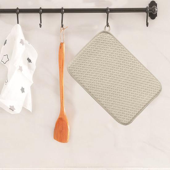 Dish Drying Mat Strong Microfiber Water Absorption Hanging Quick Dry Hole Countertop Sink Draining