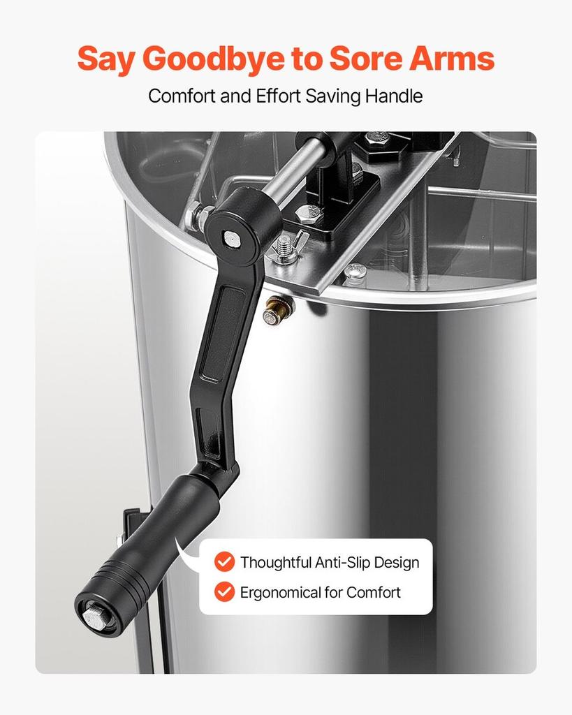 Manual Honey Extractor 2 Frame Honey Spinner Beekeeping Stainless Steel