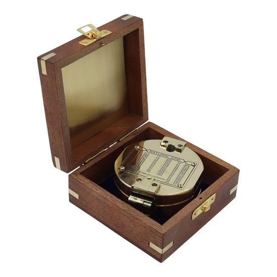 6,35 cm Messing Brunton Kompass mit Holzbox Hochzeits-, Jubiläums-, Geburtstags-, Weihnachtsgeschenk