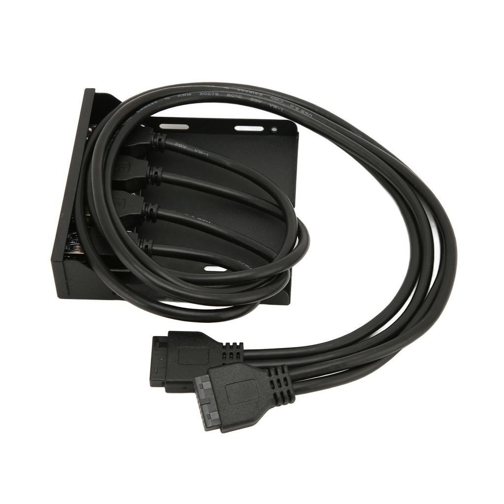 USB Front Panel 4 Ports USB 3.0 Dual 19 Pin Stable Transmission Support Hot Plug 3.5 Inch Front Panel for Computer Case