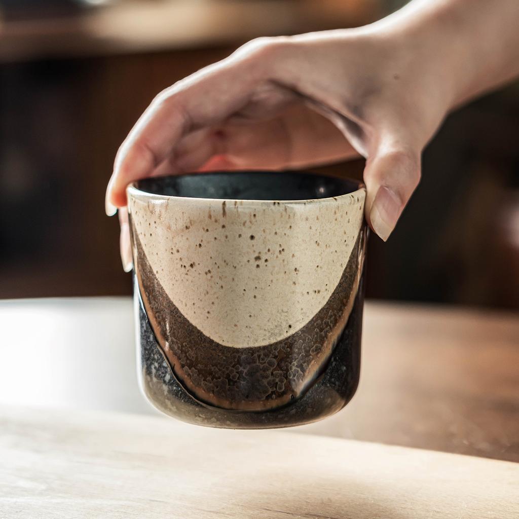 Cup Japanese Ceramic Cup Creative Contrasting Color No Handle Cup Household Water Cup Teacup Restaurant Holding Cup Atmosphere Wine Glass