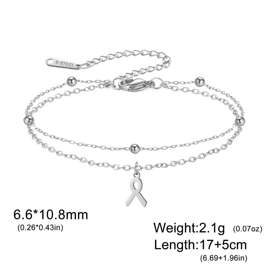My Shape Women Breast Cancer Awareness Bracelets Stainless Steel Hand Chains Adjustable Chain Safety Blessing Lucky Jewelry Gift