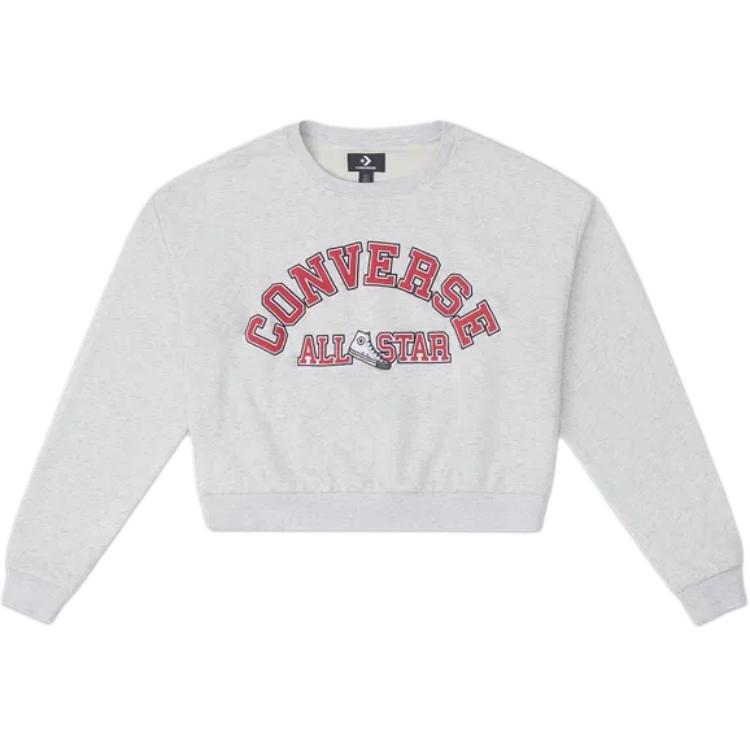 

New Converse Sweatshirt Women s Gray 10026777-A03 L