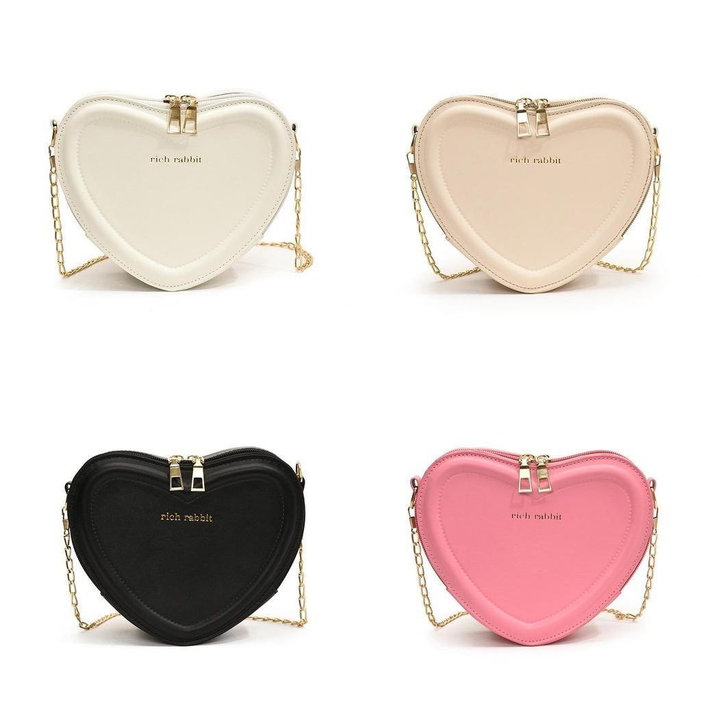 Trendy Ins Style Heart Bag Pu Material Sweet Fresh Shoulder Bag For Ladies