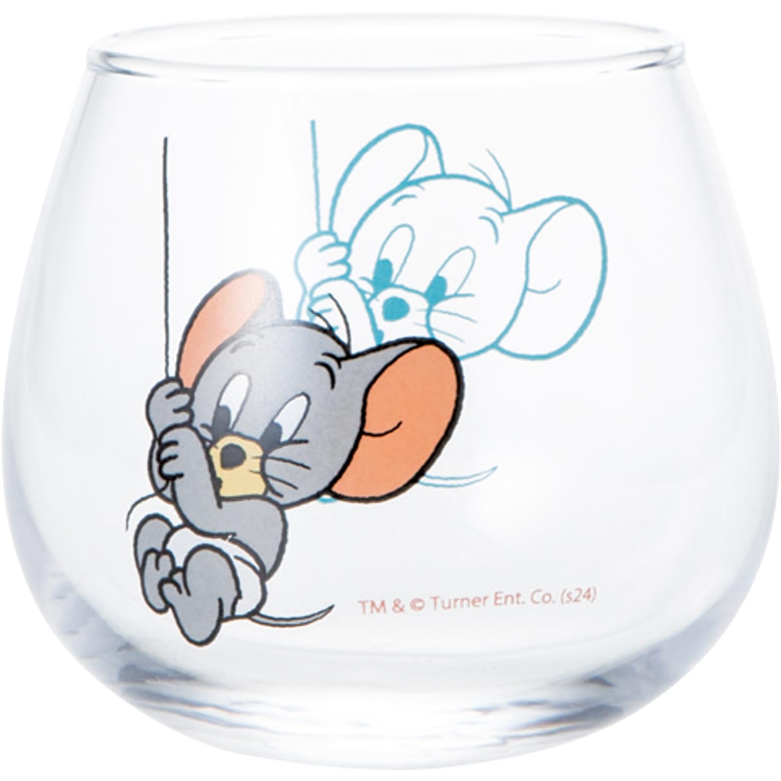 and animated scene Taffy wobbly tumbler 9cm diameter x 8cm Tom and Jerry pink made in san4512 Tom Jerry glass, approx. 290ml, approx. height,