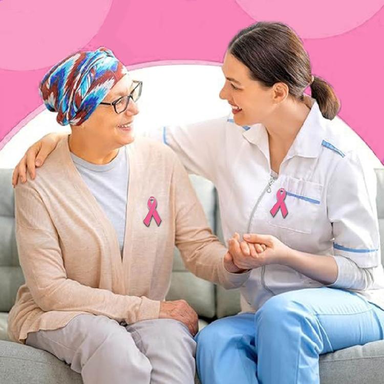 Glitter Ribbon Breast Cancers Enamel Pins Prevention Awareness Badge Brooches