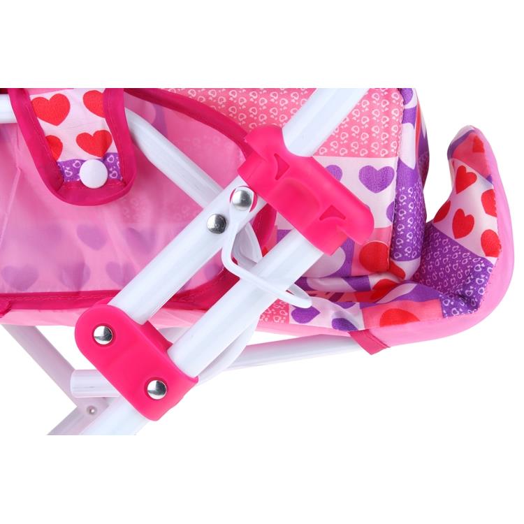 Deep Doll Pram Stroller Bassinet Carrier 3-in-1 Foldable Canopy
