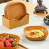 Creative Imitation Wood Plastic Snack Plate Vinegar Dish Home Sushi Breakfast Dried Fruit Snack Tray Bone Spitting Dish