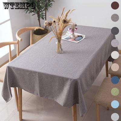 Simple Modern Solid Color Tablecloth Cotton Linen Table Cloth Rectangular Coffee Tablecloth