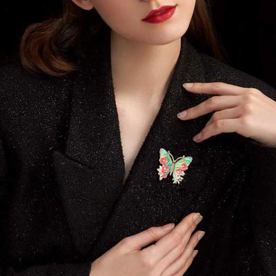 Vintage Big Luxury Flower Butterfly Brooches Insects Brooch For Women's Clothes Pins Gifts