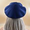French Women's Wool Knit Striped Beret: Warm, Elastic, Brimless Winter Hat