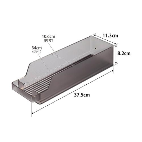 Yamazaki Tower Refrigerator Can Storage, Small, Black, W37.5 X D11.3 X H8.2cm, 1480mm, Perfect for Refrigerator Storage