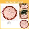 Beautiful Christmas Tree Skirt With Snowflake Lettering And Rustic Burlap Checkered Edging Ideal For Holiday Decorations