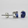 8.75 Ct Natural Blue Sapphire 6x5mm Certified 925 Sterling Silver Earrings Pair