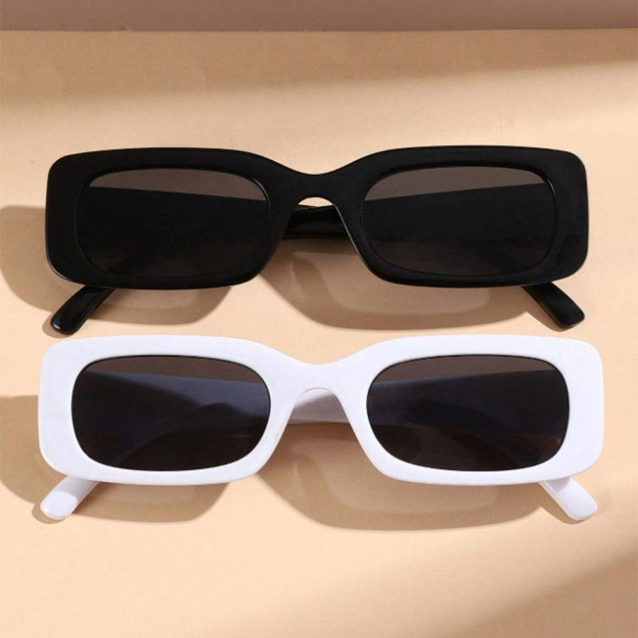 2 STÜCK Mode Kleine Quadratische Sonnenbrille lässig Y2K Wind Retro Mode Brille Sommerurlaubsbrille Damen