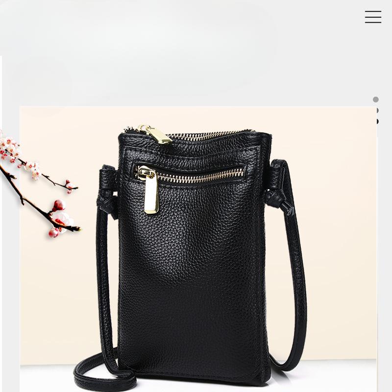 Frühling und Sommer Erste-Schicht Rindsleder Vertikale Weiche Leder Schulter Crossbody Mini Mittleren Alters Mutter Handy Tasche