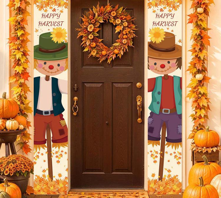 Thanksgiving 2026 Autumn Harvest Hanging Banner for Doorway Decor