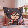 Xinyan Cute Genshin Impact Cushion Cover Square Short Plush Pillow Case Living Room Sofa Home Decor Funda X